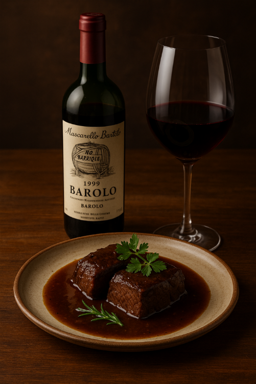 Brasato al Barolo: la ricetta perfetta per il Mascarello Bartolo 1999